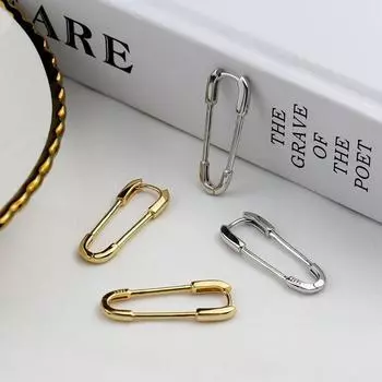 Серьги-кольца из стерлингового серебра 925 пробы с булавками для женщин, ювелирные аксессуары