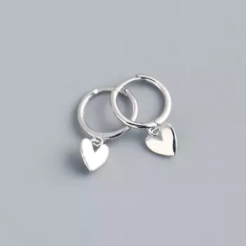 Серьги-кольца Love Heart для женщин, гладкие французские золотые серебряные серьги, ювелирные изделия S-E1490-gold