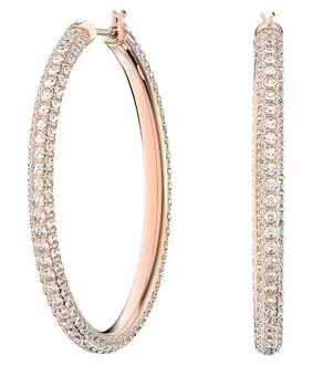 Серьги-кольца Swarovski с камнями розового золота и белыми кристаллами 5383938 для женщин розового золота