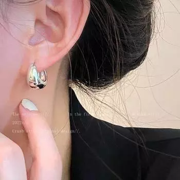 Серьги-кольца Wind~ Arc Metal Plain, женские простые серьги в стиле «темперамент», серьги для поездок на работу в год