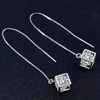Серьги Lindon с цирконом геометрической формы для женщин, ювелирные серьги-подвески, подарки на свадьбу