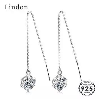 Серьги Lindon с геометрической формой циркона для женщин, ювелирные изделия, серьги-капли, подарки для свадебной вечеринки