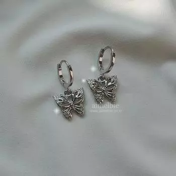 Серьги Little Butterfly Huggies серебряный