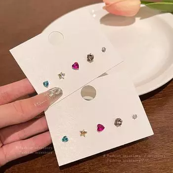 Серьги Love из серебра S925 с пятиконечной звездой и цирконием для женщин - легкий роскошный нишевый дизайн A1681 серебряный