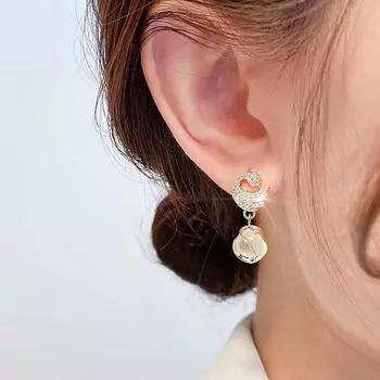 Серьги Needle Swan с темпераментом, серьги с камнями кошачий глаз, популярные в Интернете серьги, модные серьги One Size