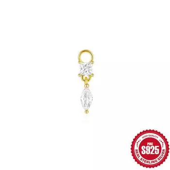 Серьги-подвески из стерлингового серебра 925 пробы, серьги-аксессуары, ромбовидные серьги-шармы с цирконом, серьги-подвески