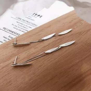 Серьги-подвески из стерлингового серебра 925 пробы с перьями для женщин, длинные серьги-подвески с кисточками, украшения для вечеринок