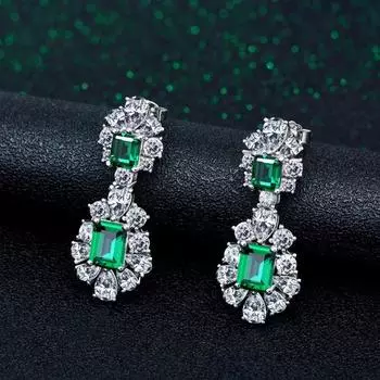 Серьги-подвески из стерлингового серебра S925 для женщин, сверкающие бриллианты из высокоуглеродистого серебра, свадебные украшения для вечеринки, подарка