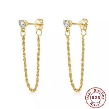 Серьги-подвески с бахромой из одинарного серебра 925 пробы, инкрустированные бриллиантами, японские и корейские серьги-подвески класса люкс для женщин 925 Silver