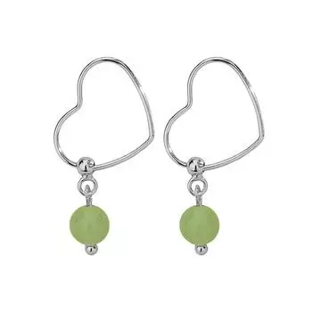 Серьги-пряжки для ушей Hetian Jade в форме сердца с круглыми бусинами Love, минималистский стиль, серьги-гвоздики из яшмы для женщин Copper
