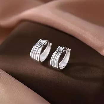 Серьги-пряжки для ушей Женская мода Простой нишевый дизайн Sense Многослойные крестообразные плетеные серьги