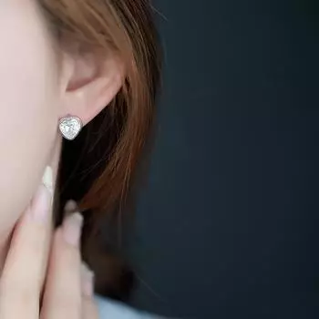 Серьги-пряжки Pink Love Zircon для женщин, легкие, роскошные, корейская версия, милые серьги для девочек, темпераментные, милые, в форме сердца