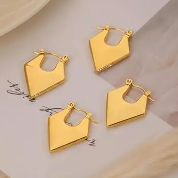 Серьги-пряжки треугольной формы Cold Niche Design Sense женские, французские, ретро, легкие, роскошные, из титановой стали, позолоченные, глянцевые