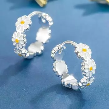 Серьги-ромашки Mori Style Fresh Epoxy в японском и корейском стиле Ins Temperament Fashion Girl