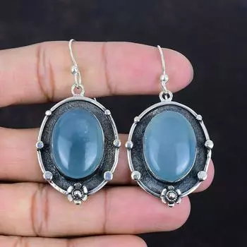 Серьги с аквамарином, оригинальные ювелирные изделия из драгоценных камней, серьги из стерлингового серебра 925 пробы, серьги ручной работы, ювелирные изделия с аквамарином, висячие серьги, подарки для друга