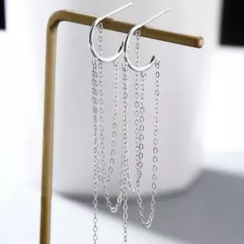 Серьги с бахромой на крючках для женщин, длинные, стильные, универсальные серьги