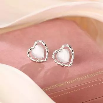 Серьги с белыми камнями Moonlight Love Cat Eye для женщин с нишевым дизайном, высококачественные серьги в холодном стиле