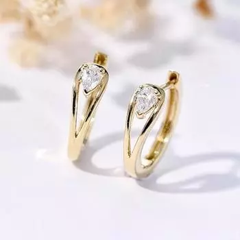 Серьги с дизайном «Капля воды» с цирконом для женщин, Модные повседневные серьги-клипсы, Популярные аксессуары для костюма