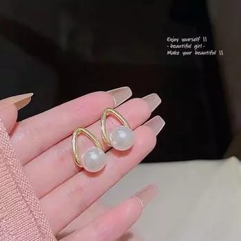 Серьги с каплевидным жемчугом из серебра 925 пробы, модный и элегантный дизайн A1130 золотой