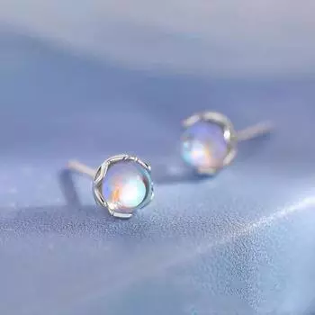 Серьги с лунным камнем для женщин, японские и корейские простые легкие роскошные серьги, нишевое и элитное ощущение