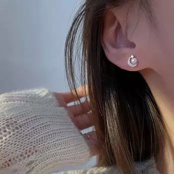 Серьги с лунным жемчугом для женщин Новые серьги с лунным светом Роскошные темпераментные серьги высокого класса
