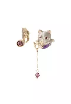 Серьги с мотивом кошки SAME1496 XV [Anna Sui] фиолетовый