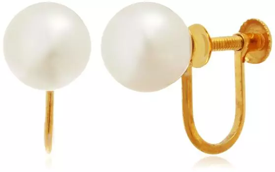 Серьги с жемчугом Акойя Omotesando Lecrin SV Золото 90042 [Omotesando Lecrin] 7,5 мм