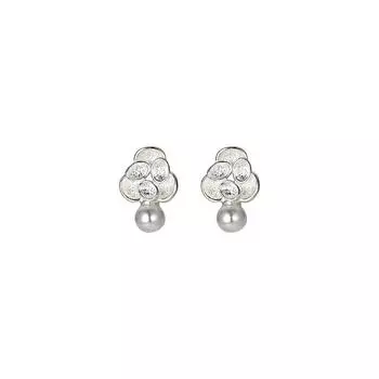 Серьги с жемчугом в форме листа Niche Design Sense Осенние и зимние свитера Аксессуары Light Luxury High-end