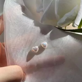 Серьги с жемчугом в форме сердца для женщин, серьги Love Sweet, нишевый дизайн, высококачественный ретро-стиль во французском стиле