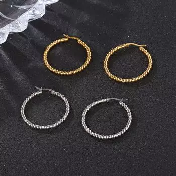 Серьги-шарики из нержавеющей стали, круглые, персонализированные, с пряжкой, простые, с ветром, титановые, стальные серьги 18K