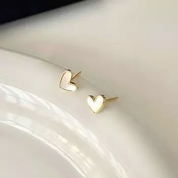 Серьги Shell Love — маленькие и универсальные серьги в форме сердца, милые и подходят в качестве подарка лучшему другу. просто