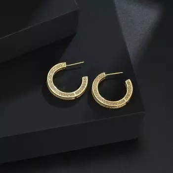 Серьги Temperament, модные, легкие, роскошные, высокочувствительные серьги, серьги-гвоздики с круглыми цирконами 14k