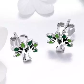 Серьги Tree of Life 925 Temperament женские серьги серьги-гвоздики зелёный