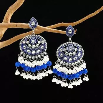 Серьги в этническом стиле, бусины из риса в богемном стиле, декоративные серьги с жемчужной бахромой, серьги, гвоздики красный