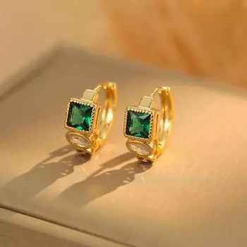 Серьги в форме буквы С с микроинкрустацией из циркония 18 карат с европейским и американским ретро-темпераментом и холодным ветром 18K