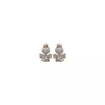 Серьги в форме кошачьего глаза Angel Crown Niche Design, модные милые серьги со стразами из циркония