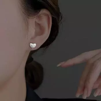 Серьги в форме сердца из стерлингового серебра S925, легкие, роскошные, в стиле Minority, высококачественные, винтажные серьги серебряный