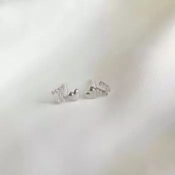 Серьги в форме сердца Серьги ILOVEU Подарки-признания на китайский День святого Валентина Серьги маленькие и милые