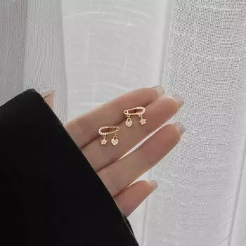 Серьги в форме звездочек из японского и корейского серебра S925 для женщин — модный, простой и изысканный дизайн ES1946 белого золота