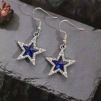 Серьги в форме звезды со стразами, модные, милые, стильные, для женщин, для свиданий, аксессуары, висячие серьги, подарки