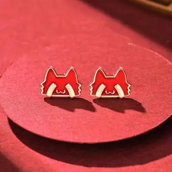 Серьги в виде королевской кошки для женщин, модный год Быка, мультяшные серьги в подарок девушке на день рождения