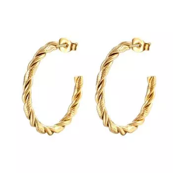 Серьги Wind C из нержавеющей стали Trend Multi-strand Twist Wire женские круглые серьги из титановой стали