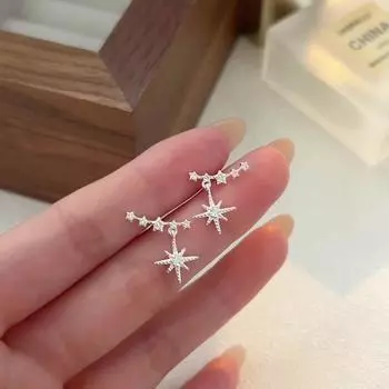 Серьги Японские и корейские простые модные и универсальные серьги для женщин элегантные красивые модные и популярные серьги о любви
