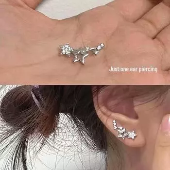 Серьги Zoozmini Cold Style Star Zircon - элитный нишевый дизайн для женщин geometric star