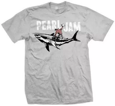 Серая ковбойская футболка унисекс Pearl Jam Shark Us Import S