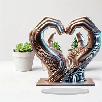Сердце Рука Статуэтка Любовный Жест Статуя Подарочная Любящая Скульптура Украшение для Внутреннего Дома