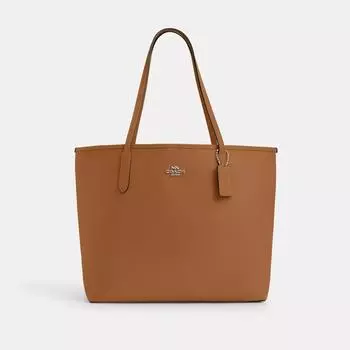 Серебристое легкое седло Coach City Tote