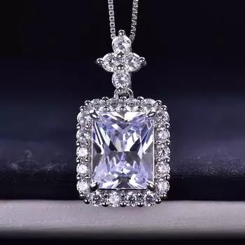 Серебро 925, оригинальное 2-4 карата, бриллиантовое ожерелье с бриллиантовой огранкой, пробное прошлое, бриллиант D, цвет, муассанит, свадебное ожерелье с подвеской для женщин 1CT