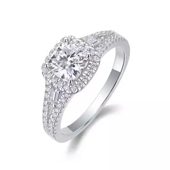 Серебро S925 Кольцо на каждый день Муассанит 6 * 6 Роскошная инкрустация Закрытое кольцо Beauty 5