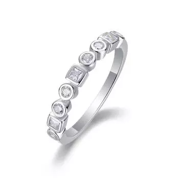 Серебро S925 пробы, часто сопровождаемое левым и правым кольцом, роскошное инкрустированное муассанитом закрытое кольцо Beauty 5